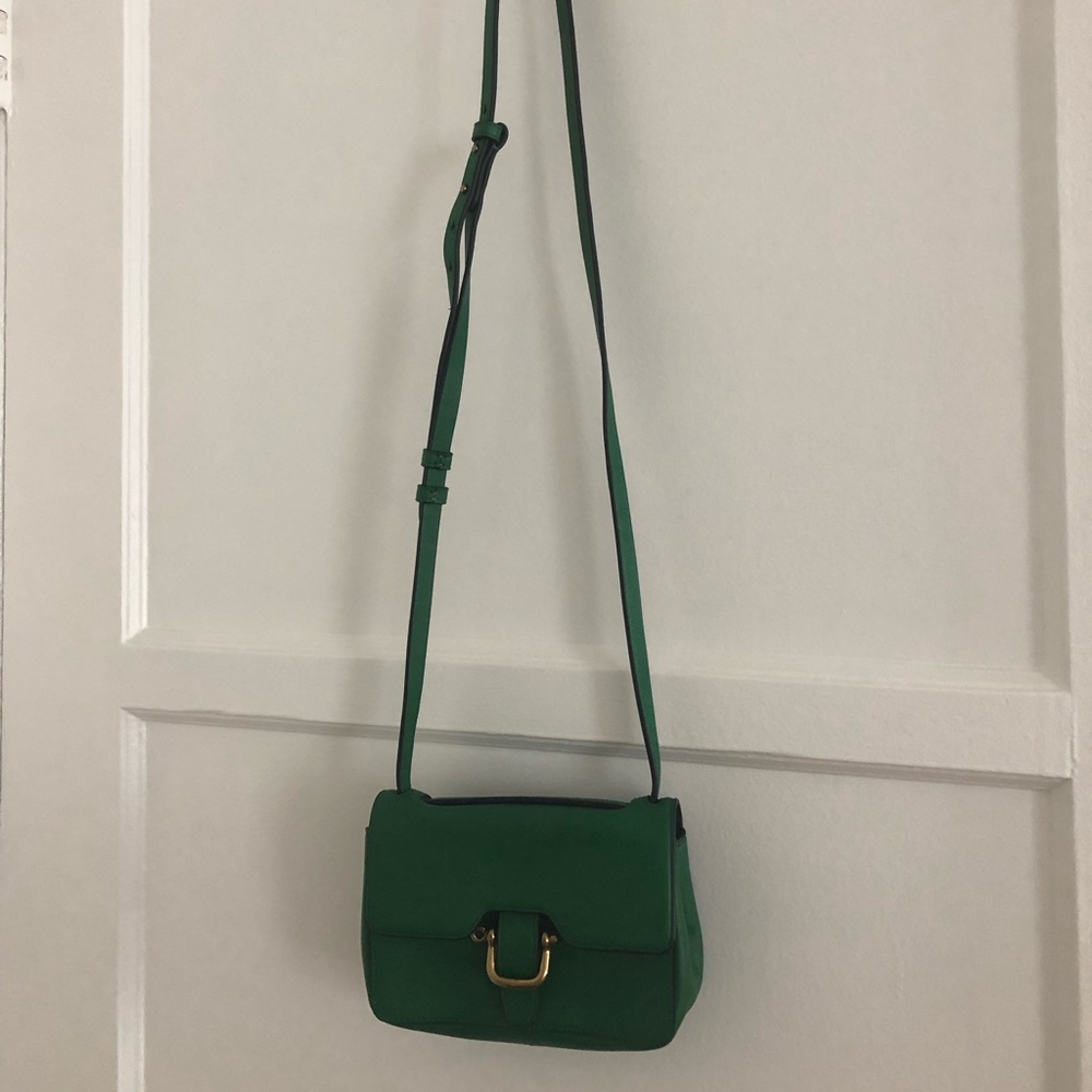 J. Crew mini green leather crossbody